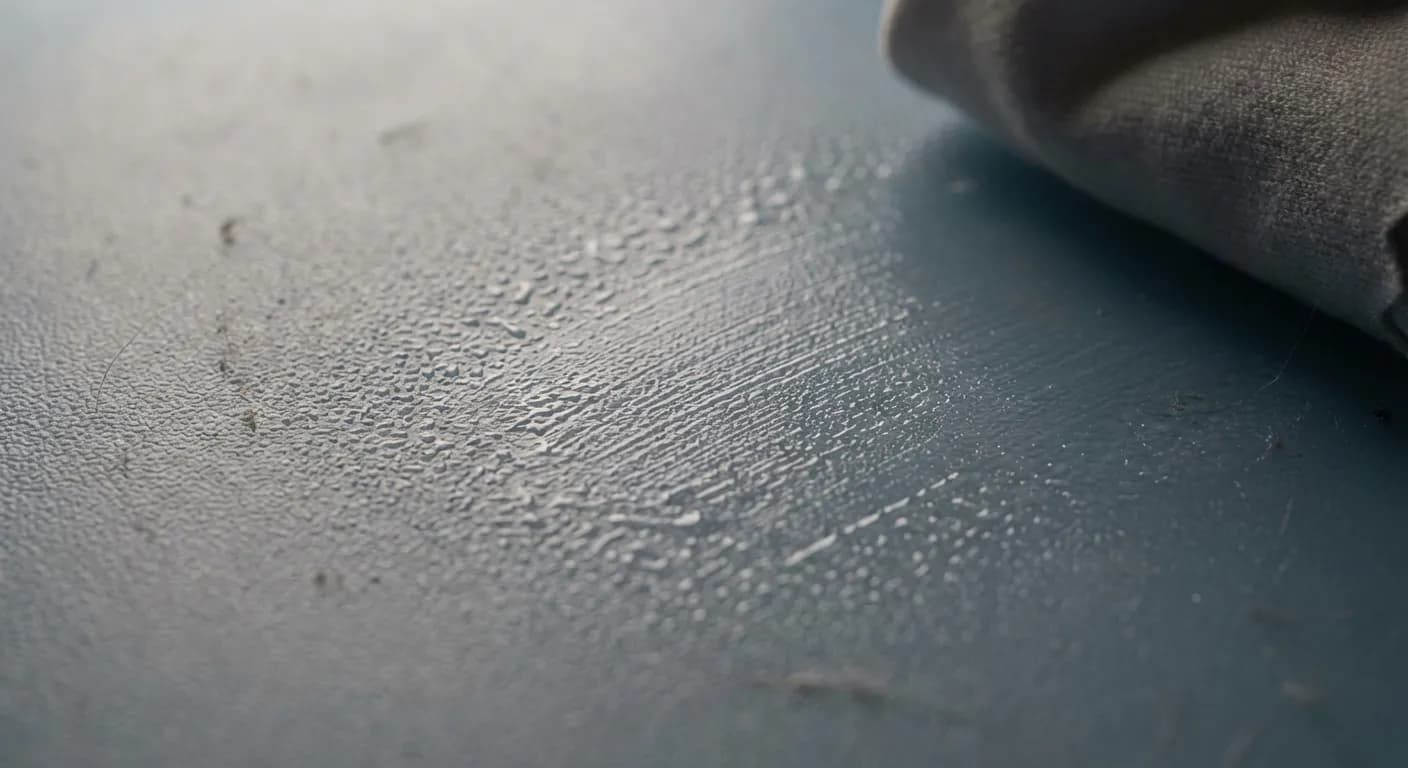 Préparation minutieuse d'une surface en silicone avec un produit nettoyant avant la peinture.