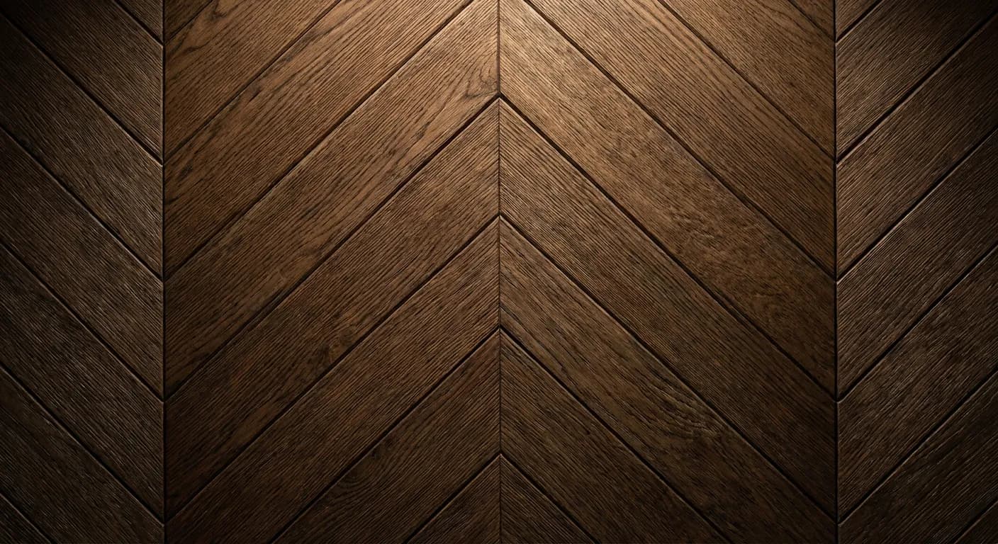 Détail d'une tête de lit originale fait maison au motif chevron.