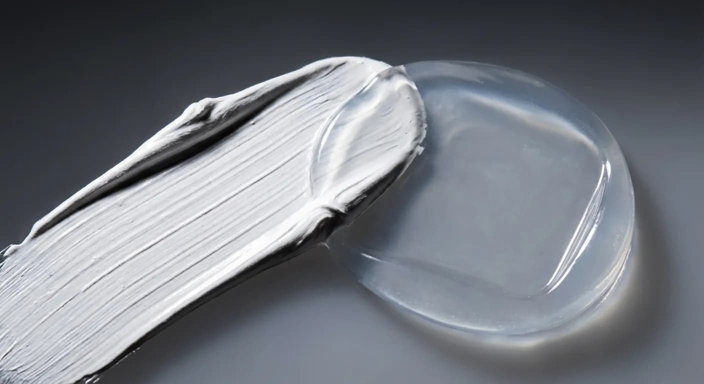 Miniature minimaliste montrant le contraste entre la texture de la peinture et du silicone.