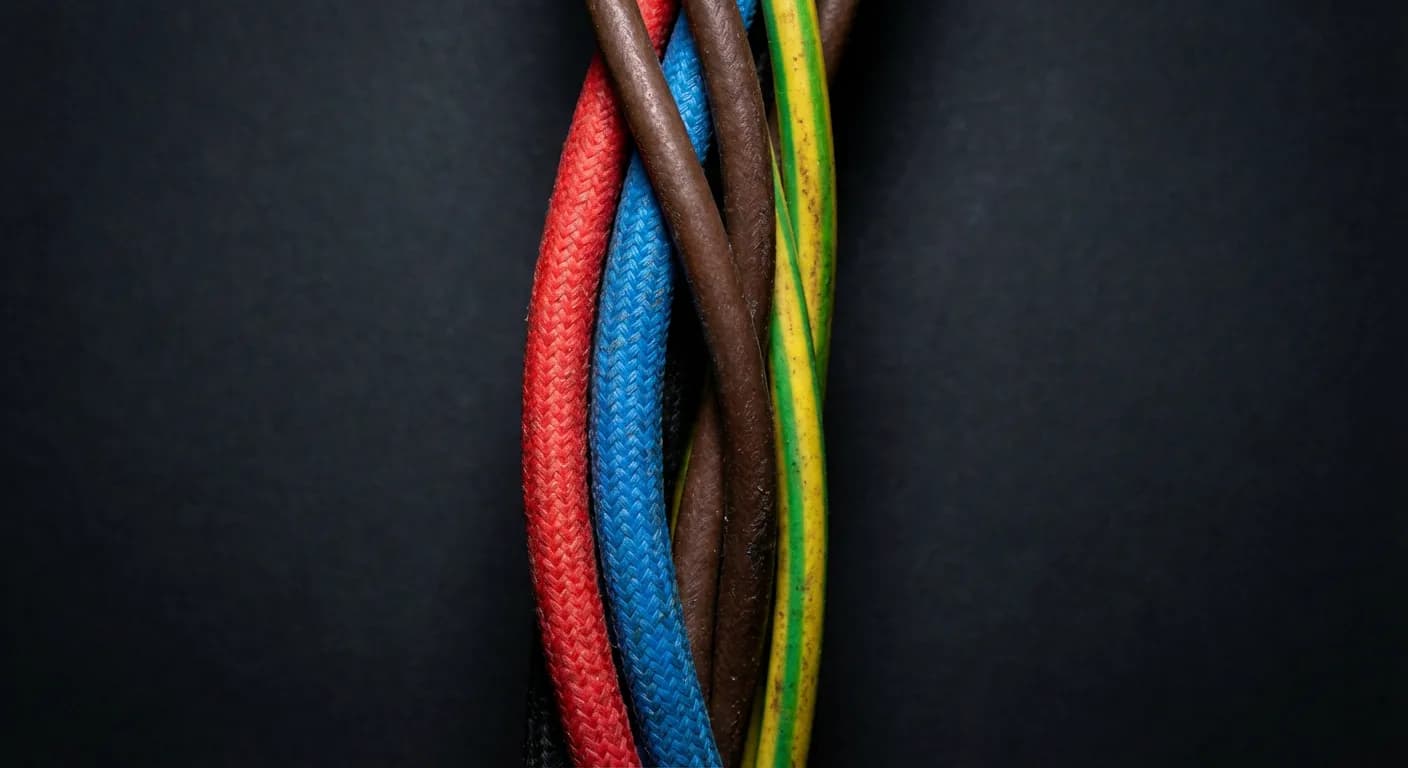 Branchement 4 fils sur 3 fils : Guide et schéma Gros plan sur les codes couleurs des fils électriques