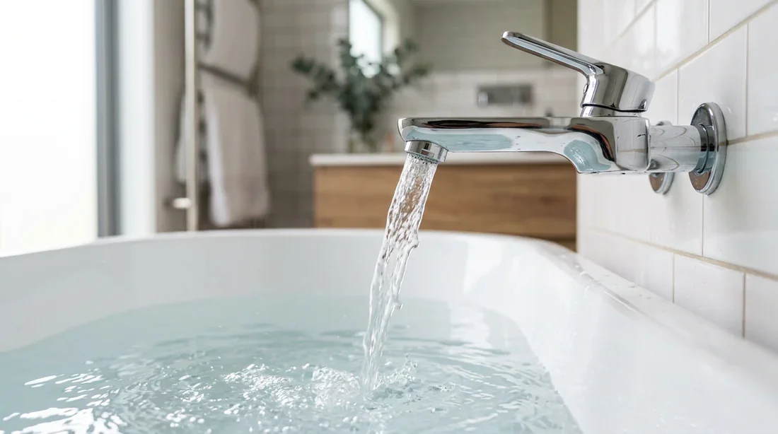 Robinet de baignoire moderne permettant d'économiser l'eau
