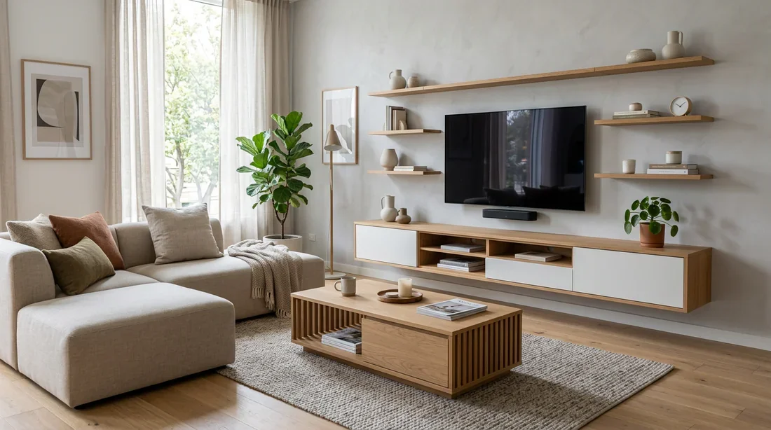 Infographie montrant 5 variantes de plans pour aménager 35m²