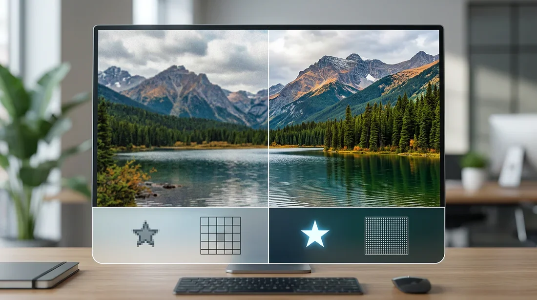 Comparaison de la qualité d'image sur un téléviseur Grandin