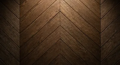 Détail d'une tête de lit originale fait maison au motif chevron.