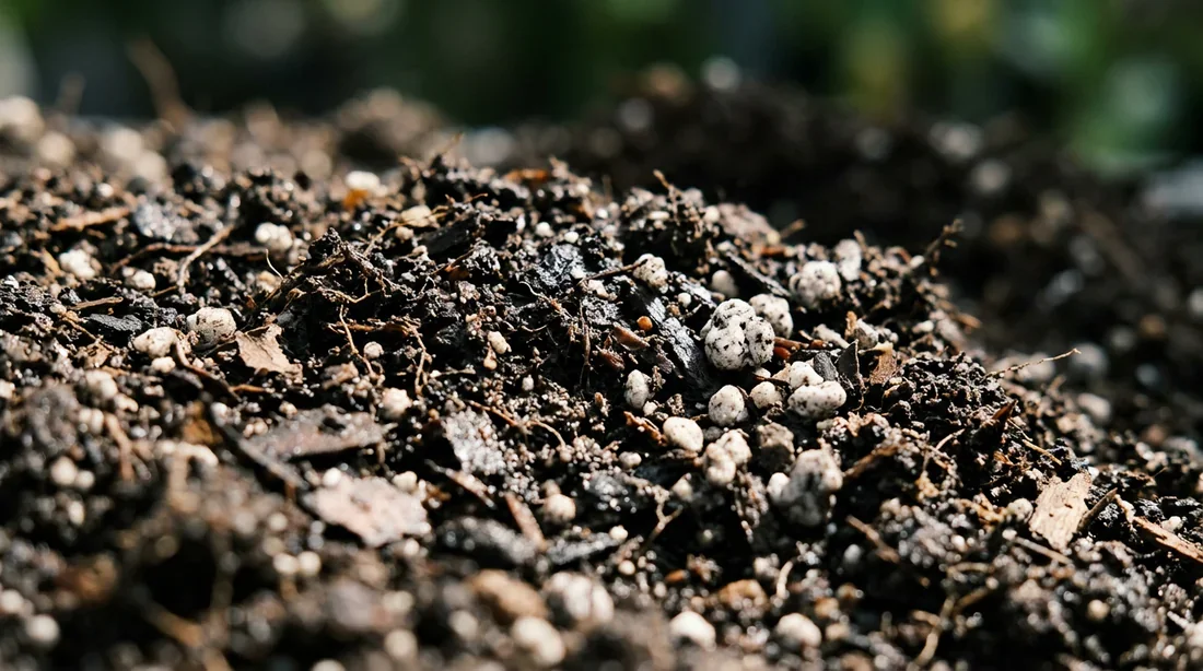 Gros plan sur la qualité du terreau de jardin