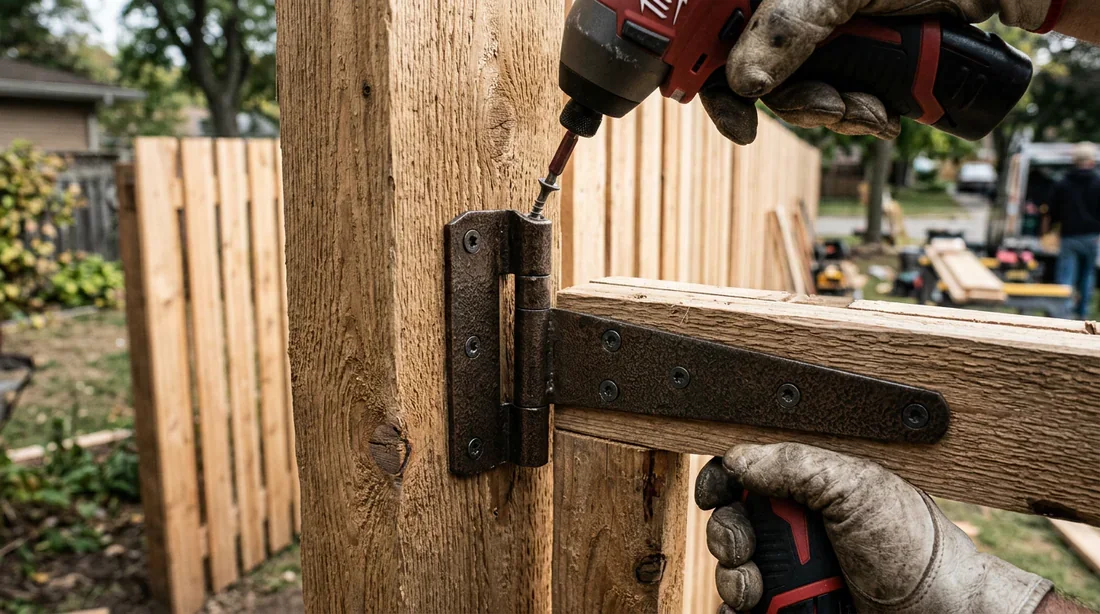 Quincaillerie robuste pour clôture en bois