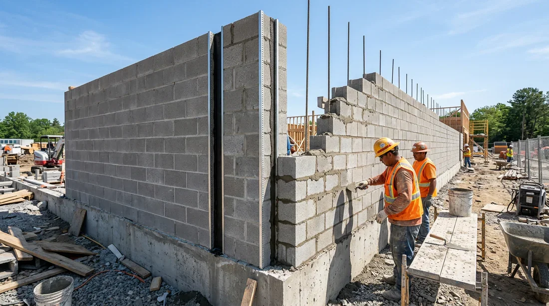 Importance du joint de dilatation pour mur en parpaings Mur de clôture en parpaings intégrant un joint de dilatation
