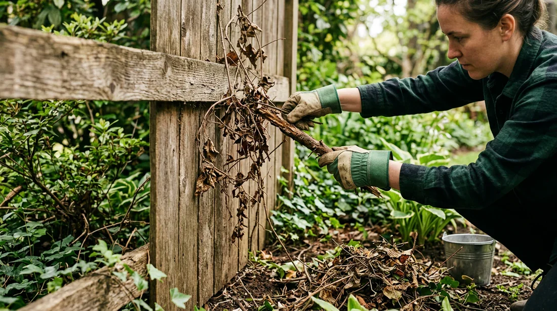 Entretien et nettoyage d'une clôture en bois