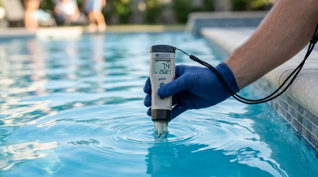 Analyse du pH de l'eau de piscine
