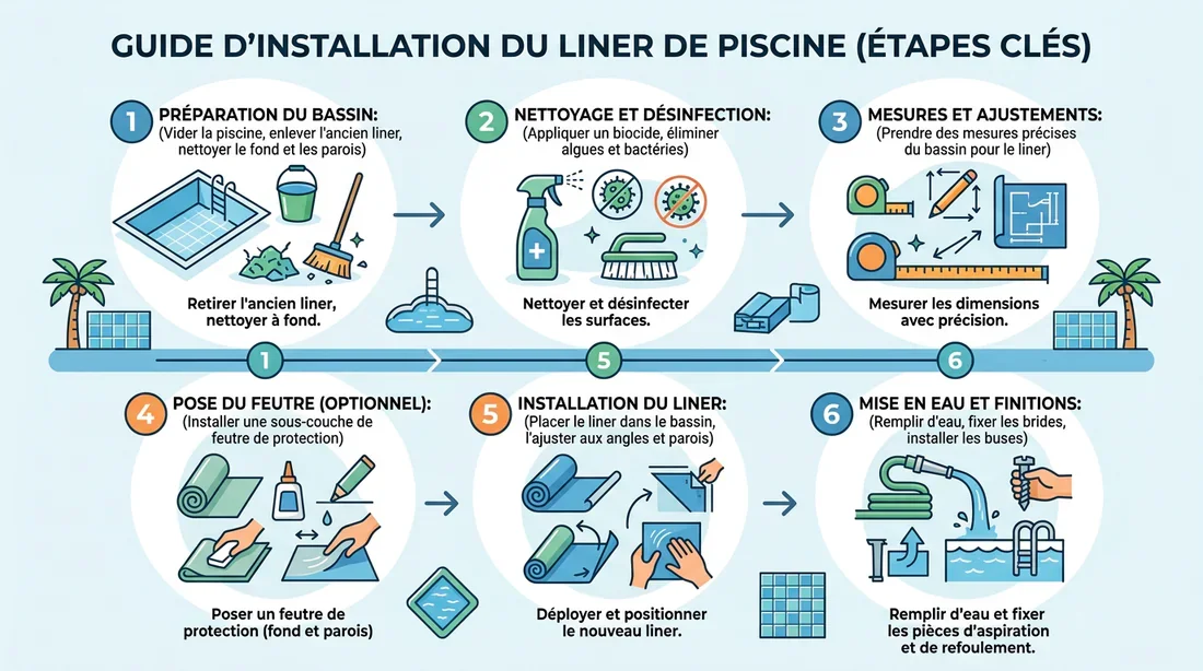 Étapes d'installation d'un liner de piscine