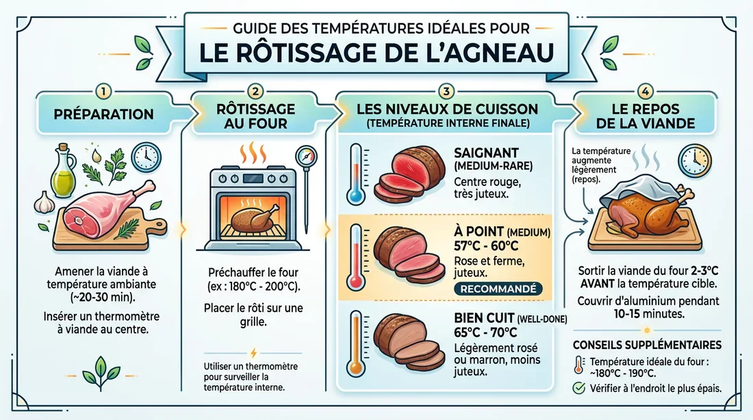 Infographie des températures de cuisson de l'agneau