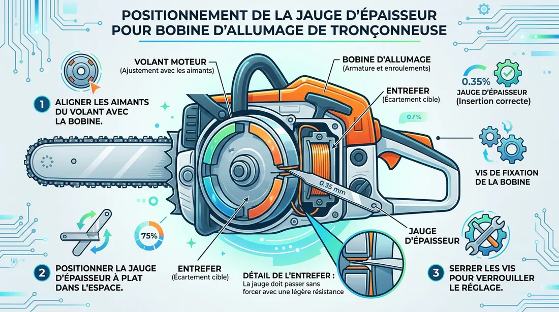 Schéma de réglage de l'entrefer bobine d'allumage