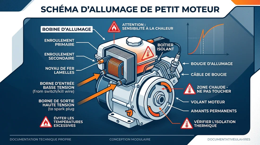 Schéma de la bobine d'allumage Schéma technique d'une bobine d'allumage