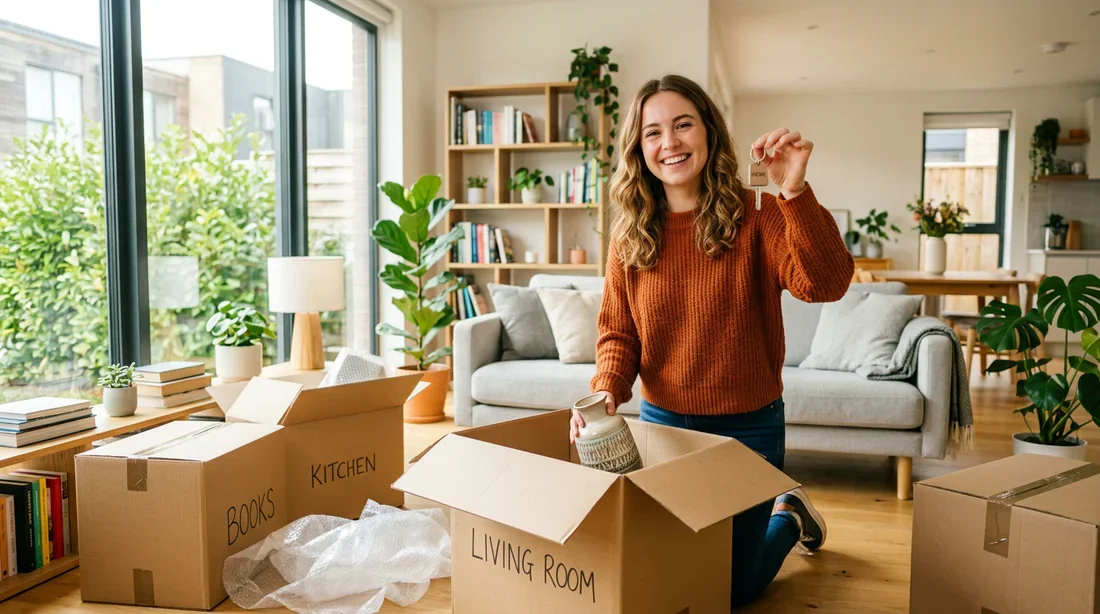 Nouveau locataire emménageant sereinement dans son logement.