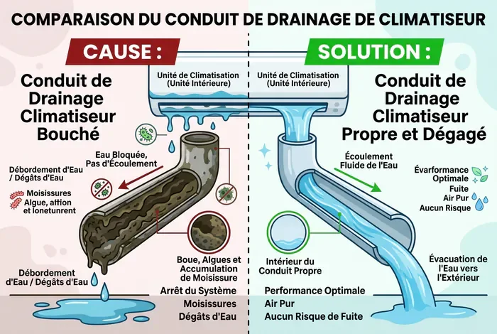 Bruit de glouglou dans la climatisation : solutions - Clim qui fait glouglou ? 3 étapes simples pour réparer - Pourquoi votre clim fait glouglou ? Diagnostic express Comparaison cause et solution pour tuyau de climatisation bouché