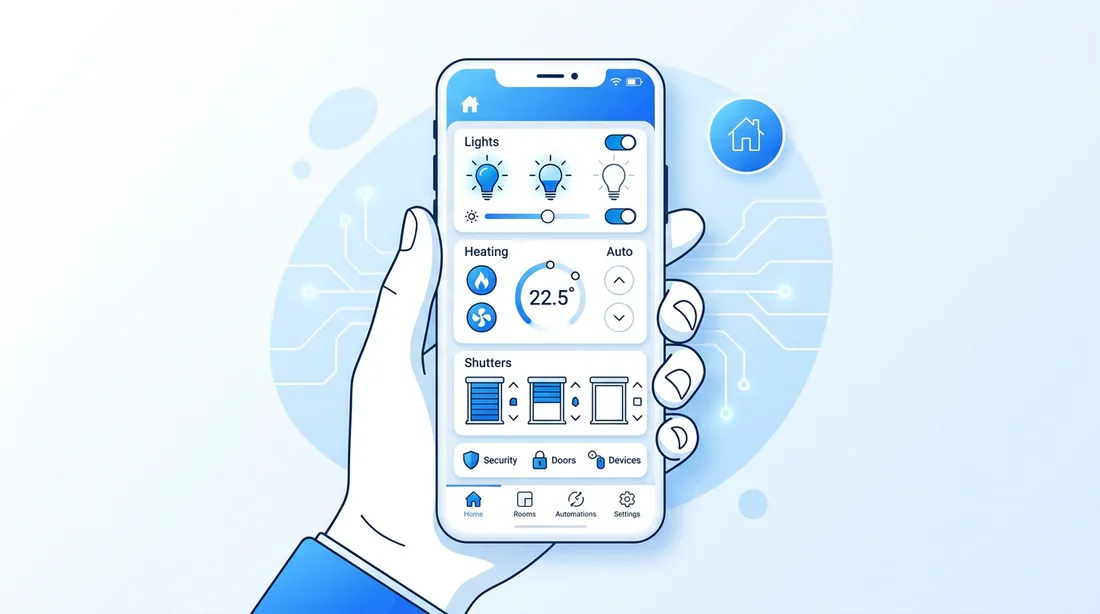 Interface de contrôle domotique sur smartphone