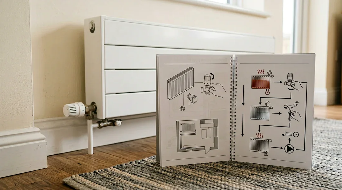 Manuel d'utilisation et radiateur électrique pour le dépannage.