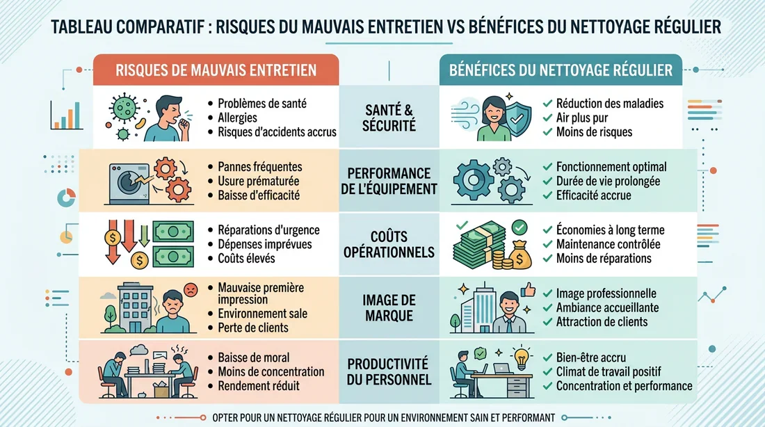 Tableau comparatif des avantages du ramonage régulier