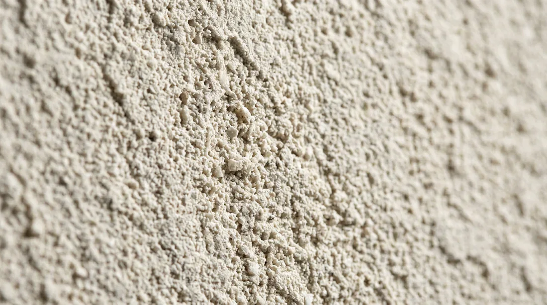 Combinaison Blanc de la Côte et bois Harmonie entre l'enduit Blanc de la Côte et les matériaux naturels comme le bois