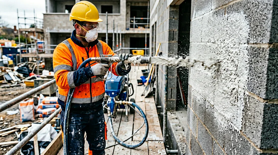 Façade contemporaine en Blanc de la Côte PRB Maison moderne cubique avec enduit PRB Blanc de la Côte et menuiseries gris anthracite