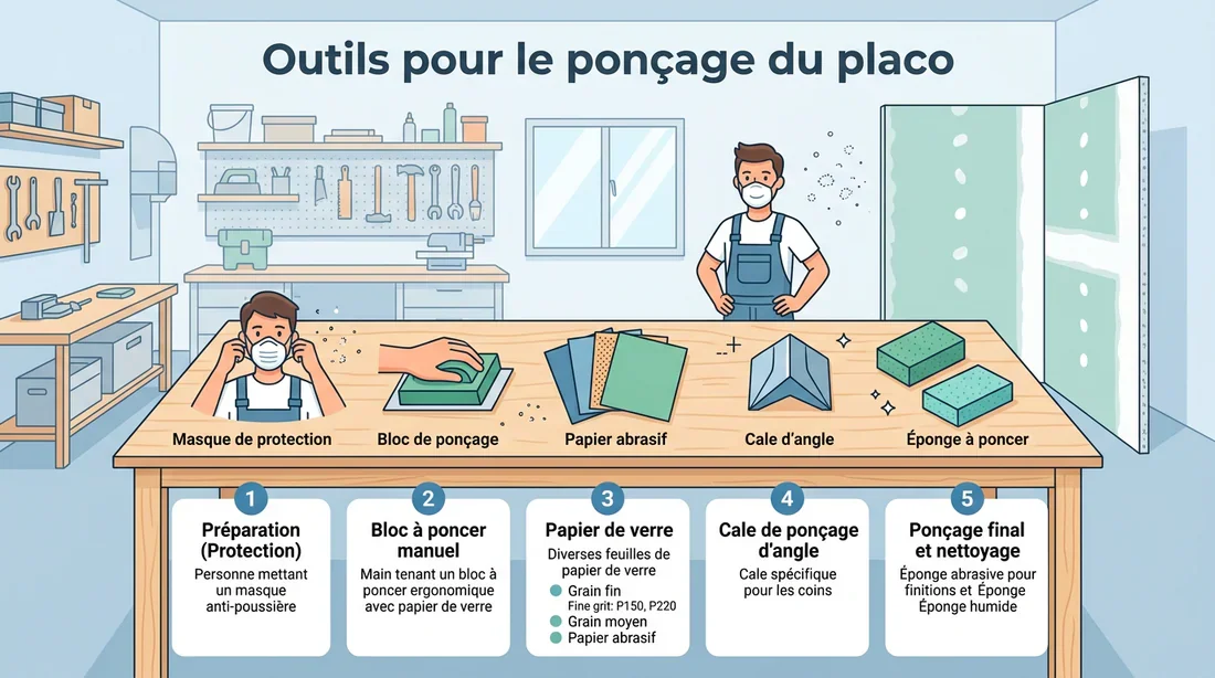 Outils nécessaires pour poncer ses joints de placo