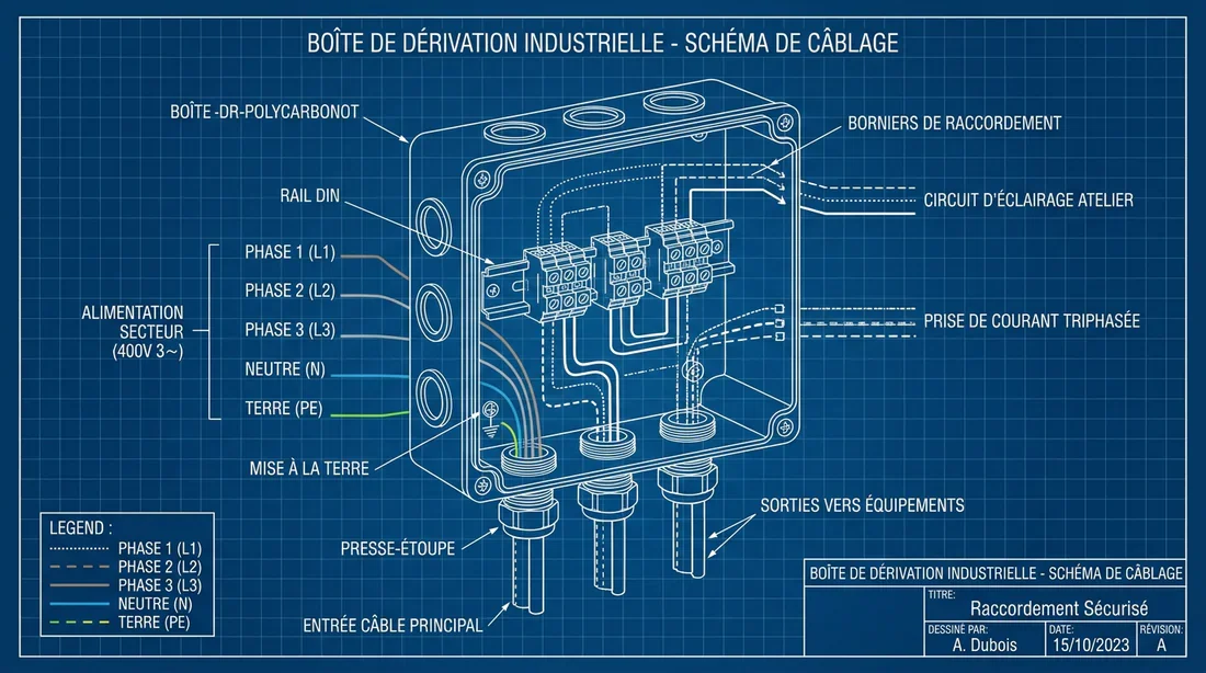 Schéma de câblage d'une boîte de dérivation