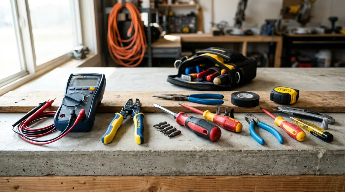 Outillage pour branchement électrique Outils nécessaires pour l'installation d'une plaque vitrocéramique