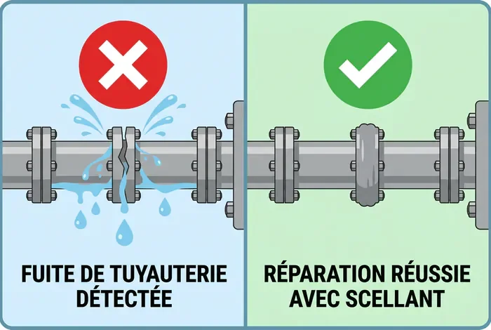 Colmater une fuite WC : 4 solutions - Fuite WC : 4 astuces durables pour réparer - Comment colmater une fuite d'évacuation WC soi-même ? Comparatif avant et après colmatage de fuite de WC