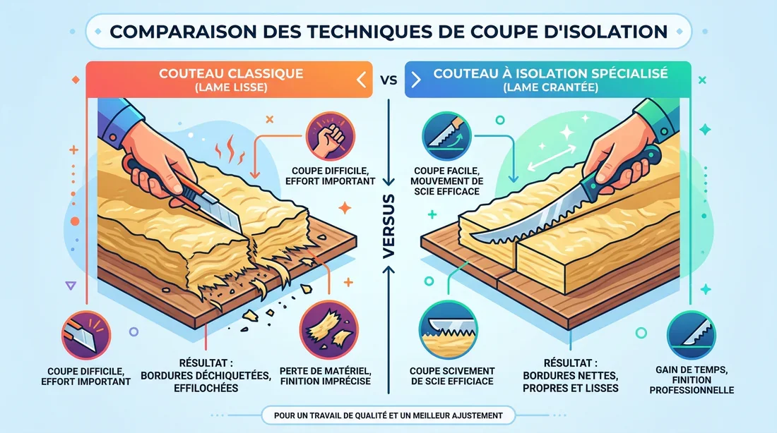 Comparatif de découpe d'isolant Comparatif technique de coupe pour isolants rigides