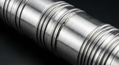 Gros plan technique sur un tubage inox de chaudière.