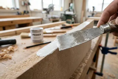 Application d'enduit sur la tranche d'un panneau MDF