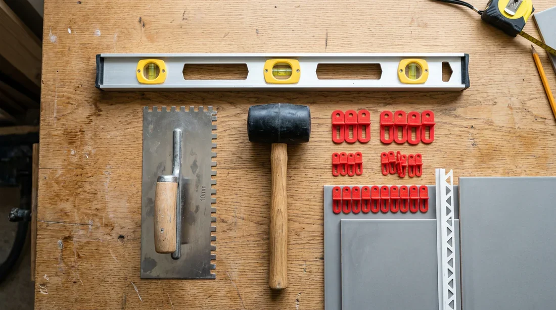Outils de base pour la pose de carrelage sur établi