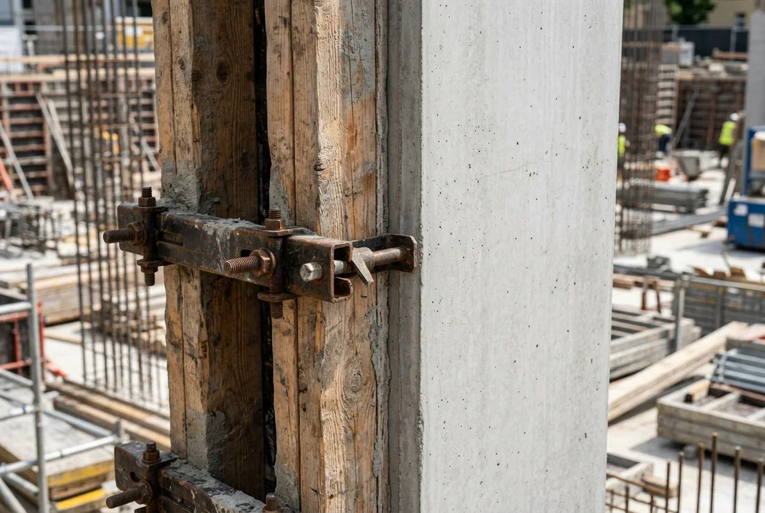 Astuce pour un décoffrage parfait Application d'huile de décoffrage sur un panneau de bois.