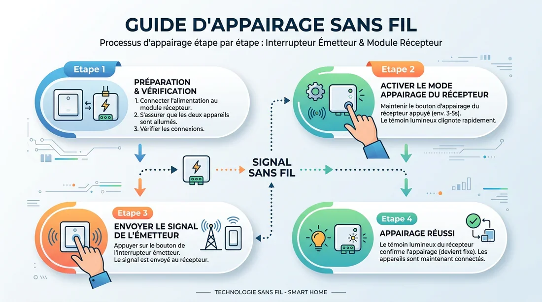 Schéma explicatif du fonctionnement d'un interrupteur sans fil