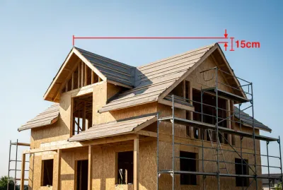 Miniature montrant une erreur de mesure de 15cm sur le toit d'une maison.