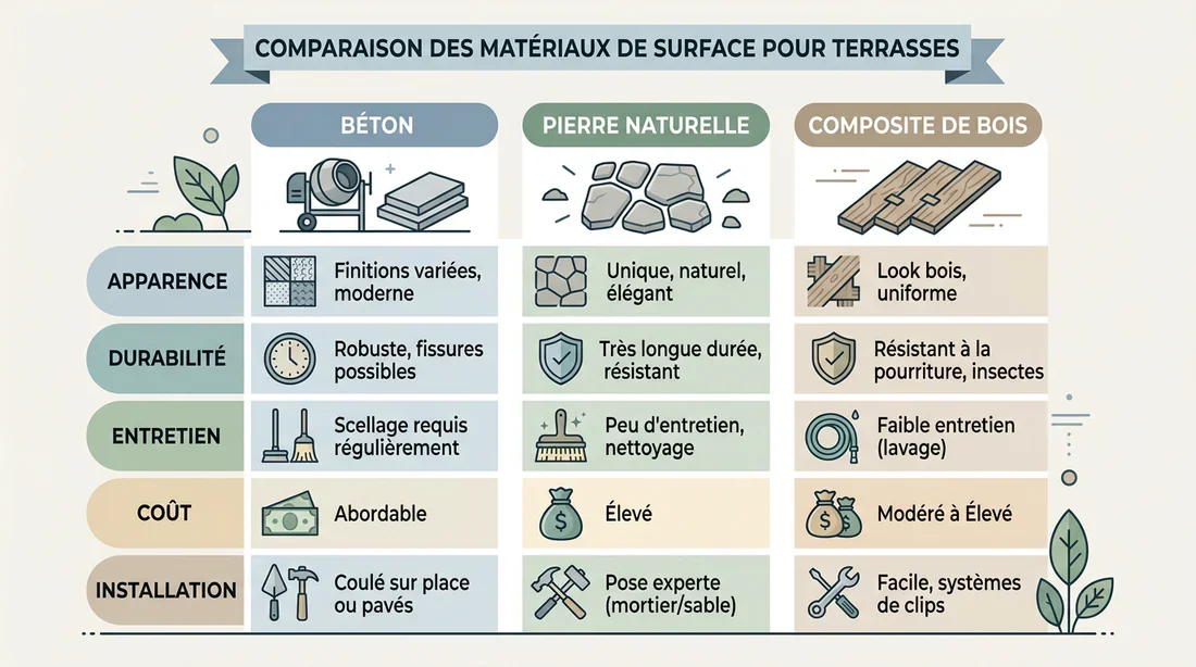 Comparatif des matériaux pour le revêtement de terrasse