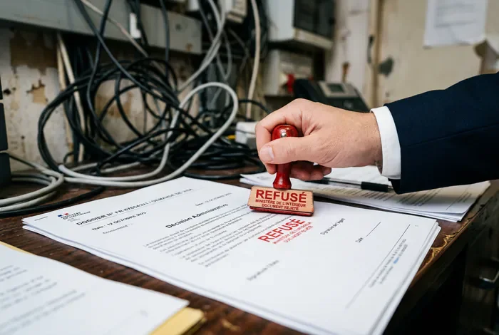 Motif refus Consuel : 5 causes courantes - Consuel refusé ? Le guide ultime - Comment éviter le refus du Consuel ? Tampon rouge refusé sur un dossier de conformité électrique Consuel
