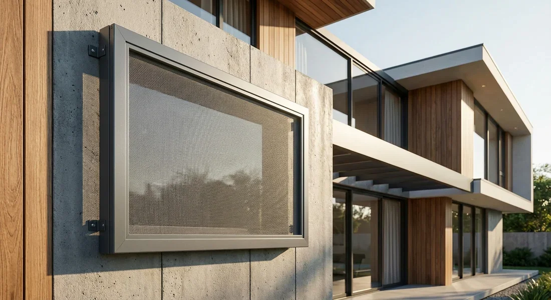 Installation d'une moustiquaire en applique sur un mur extérieur