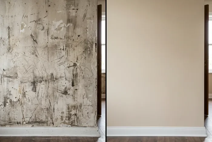 Comparaison avant après rénovation d'une façade