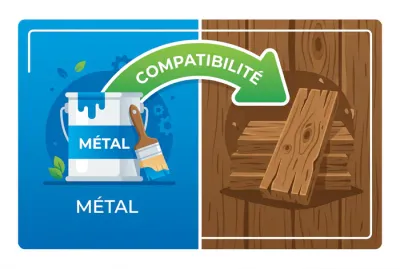 Compatibilité peinture métal et bois
