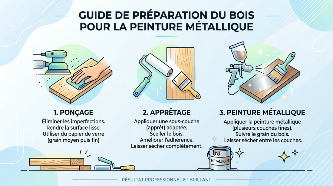 Étapes préparation bois pour peinture métal