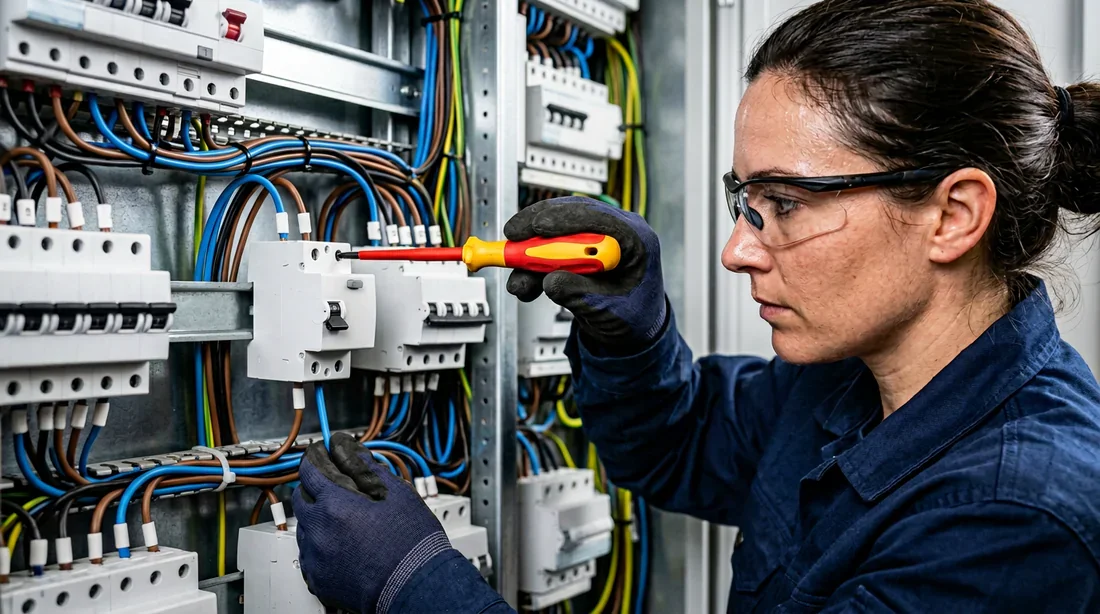 Pose de protection électrique pour PAC Installation d'un disjoncteur différentiel par un électricien