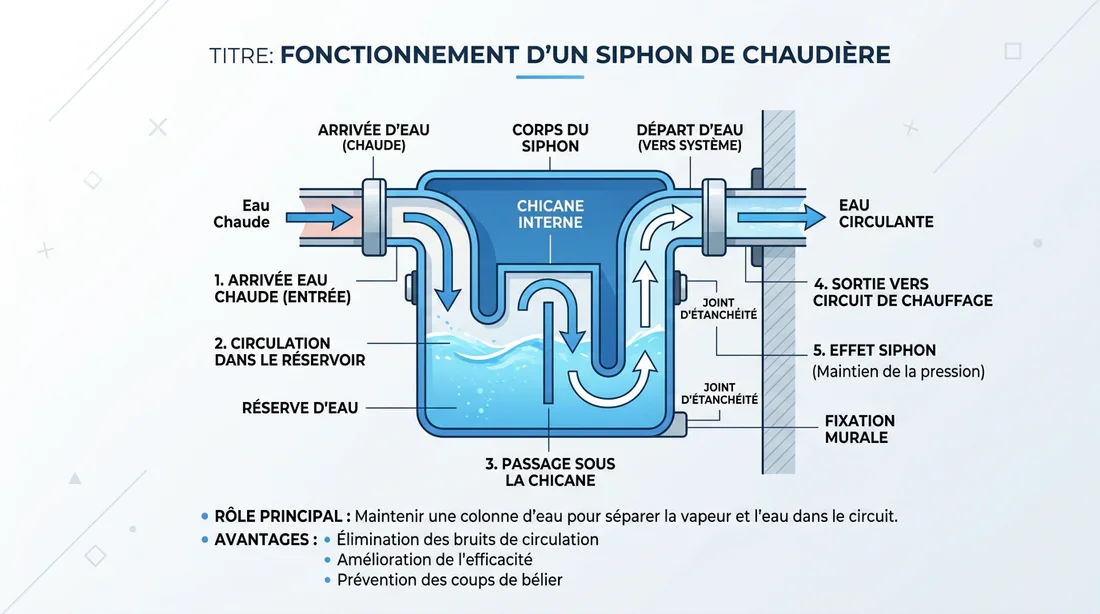 Schéma explicatif du fonctionnement d'un siphon de chauffe-eau