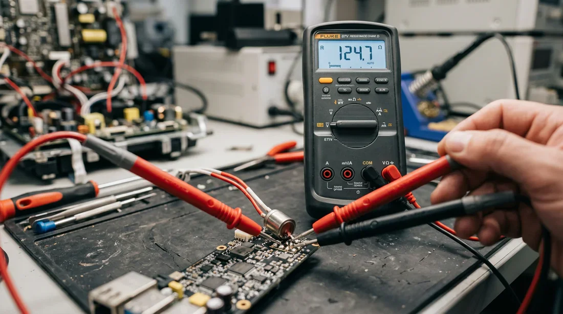 Test au multimètre d'une sonde de chaudière