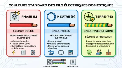 Gros plan sur le câblage d'un interrupteur
