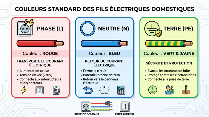 Terre interrupteur : le guide complet de branchement - Terre sur interrupteur : l'astuce de pro à connaître ! - Où brancher le fil de terre sur votre interrupteur ? Gros plan sur le câblage d'un interrupteur