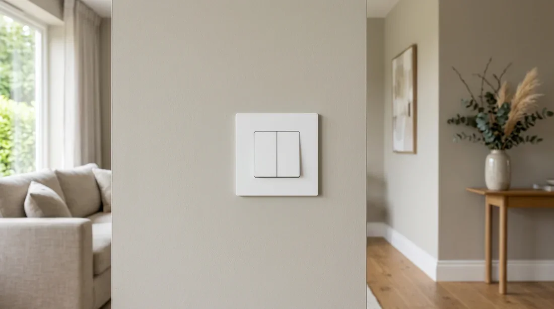 Installation d'un interrupteur encastré avec fils rouge bleu et terre