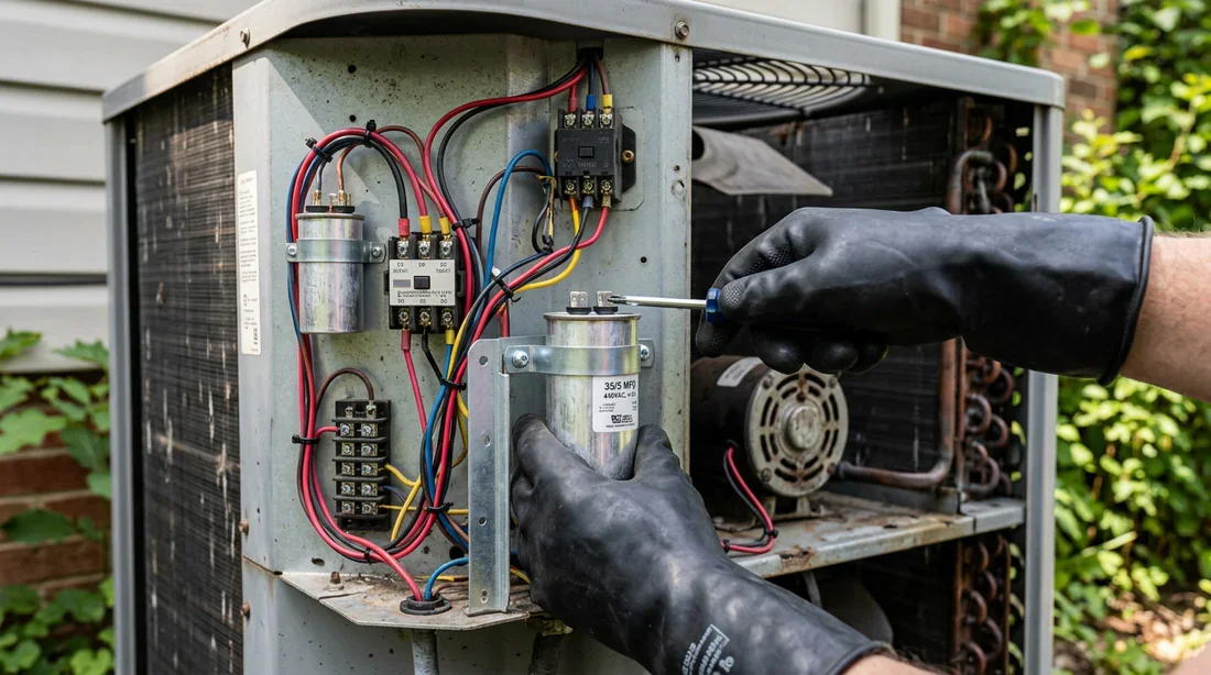 Remplacement manuel d'un condensateur cylindrique sur un climatiseur