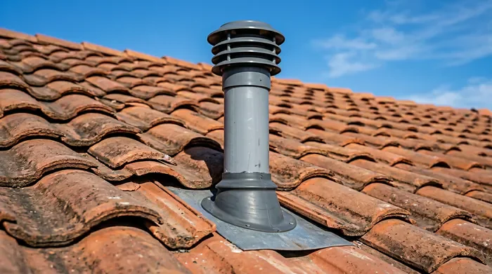 Comparatif visuel entre ventilation en toiture et clapet aérateur pour WC